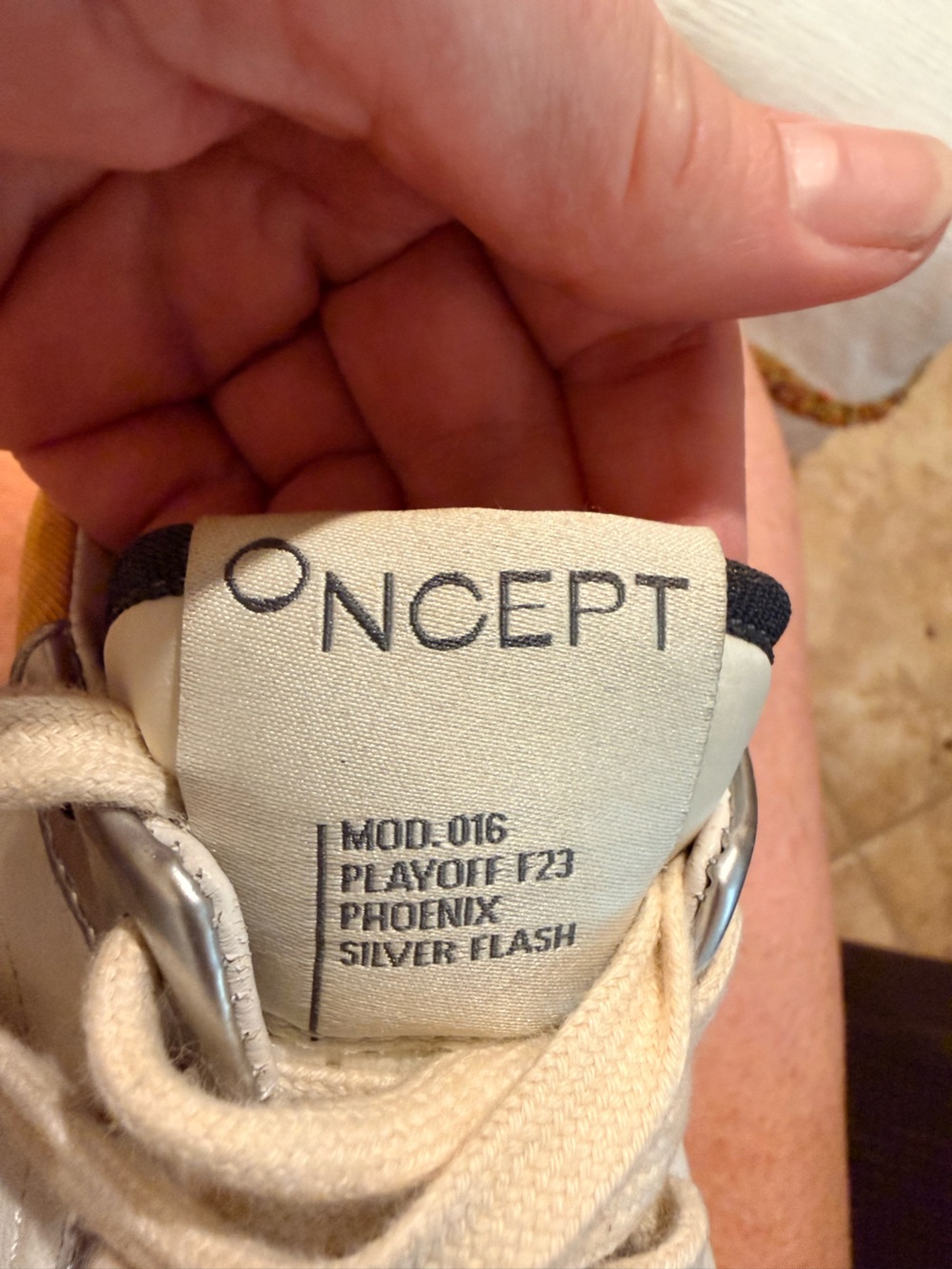 ONCEPT Phoenix Silver Flash Leather Sneakers - White/Silver/Blue - Picture 11 of 13